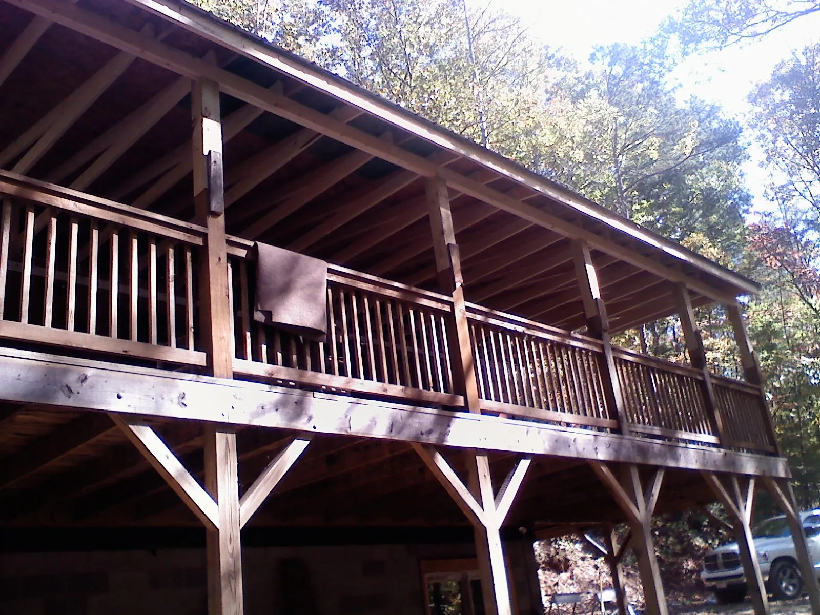 Timber framing under a new elevated porch and deck — Roof Leak Repair in Dunellen by Roofing Brothers